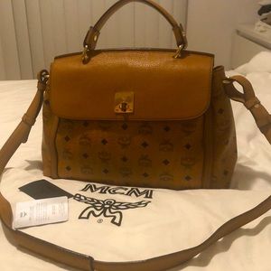 Authentic pre-loved Classic MCM Cognac Shoulder Bag